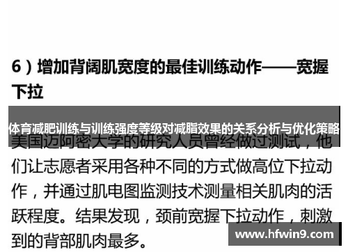 体育减肥训练与训练强度等级对减脂效果的关系分析与优化策略